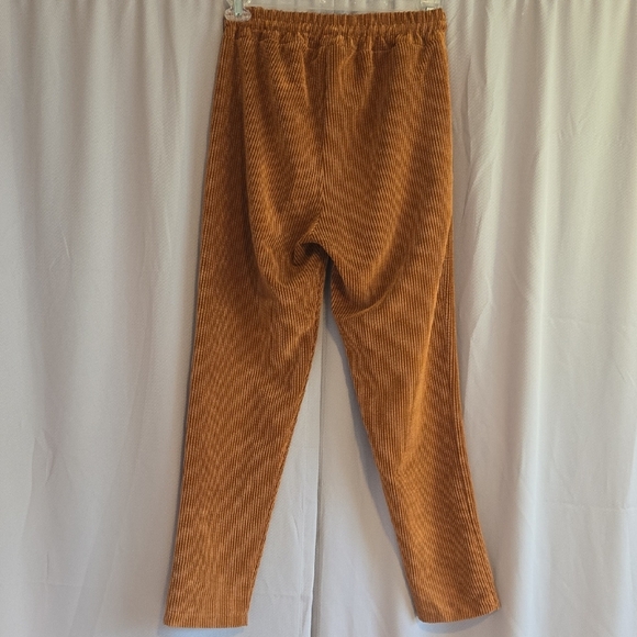 Boohoo Women's Rust Color Corduroy Drawstring Pants - Picture 9 of 9